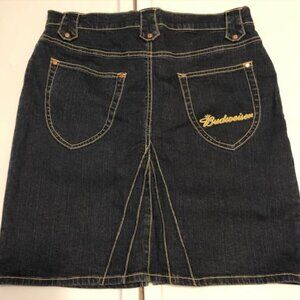 Budweiser Women's Denim Blue Jean Skirt NWT Sz 11
